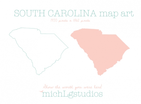 South Carolina Map Art