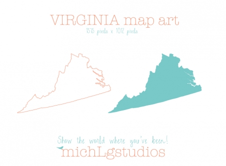 Virginia Map Art
