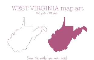 West Virginia Map Art