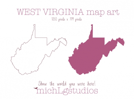 West Virginia Map Art