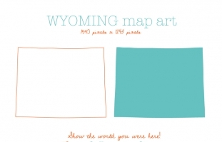 Wyoming Map Art