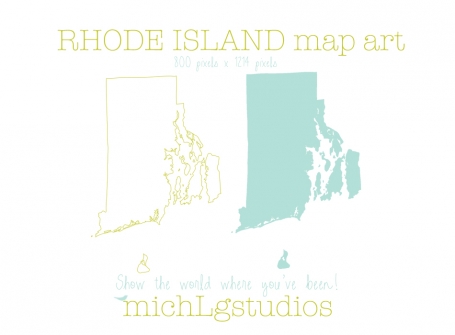 Rhode Island Map Art