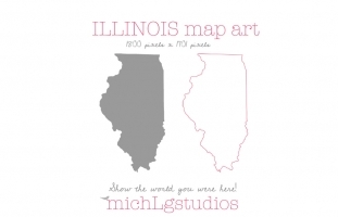 Illinois Map Art