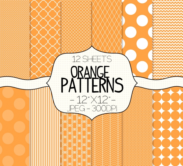 Download Orange Digital Paper - Colorful Digital Paper Pack 