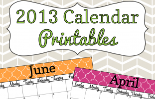 2013 Calendar Printable - Colorful