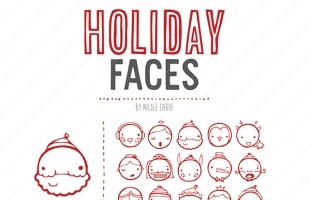 Holiday Faces (Clipart)