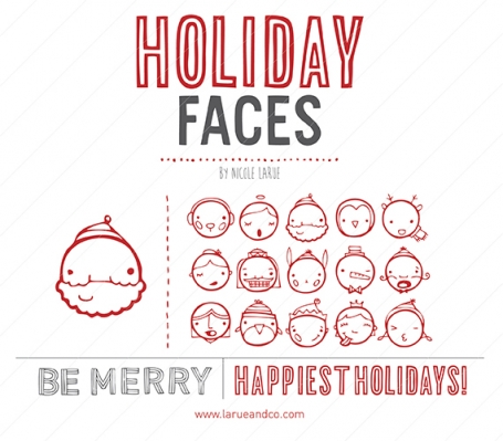 Holiday Faces (Clipart)