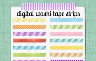 Washi Tape Strips - Digital Clip