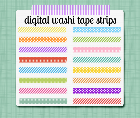 Washi Tape Strips - Digital Clip