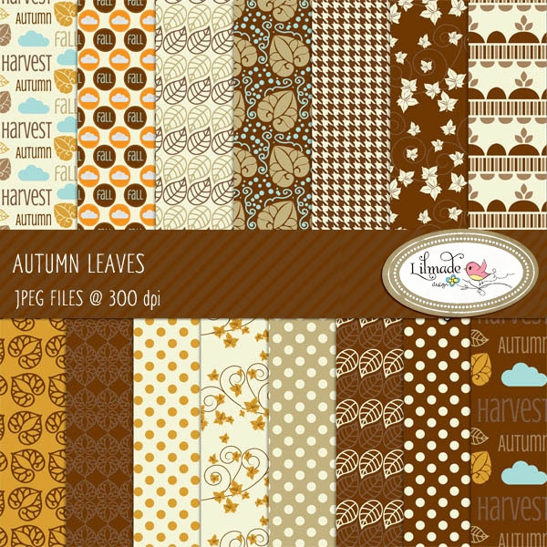 Download Autumn Leaves Digital Papers 