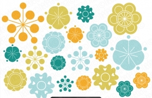 Flowers vector clip art, flower,