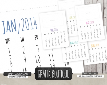 2014 calendar template,
