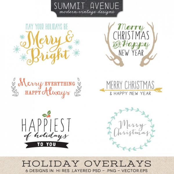 Download Holiday Overlays - Vector files, photoshop files,  