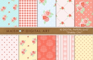 Digital Paper-Shabby Chic