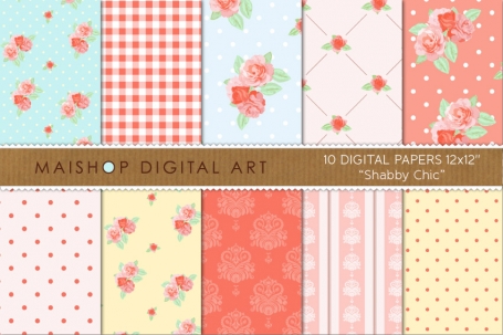 Digital Paper-Shabby Chic