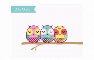 Clip Art - Cute Owls