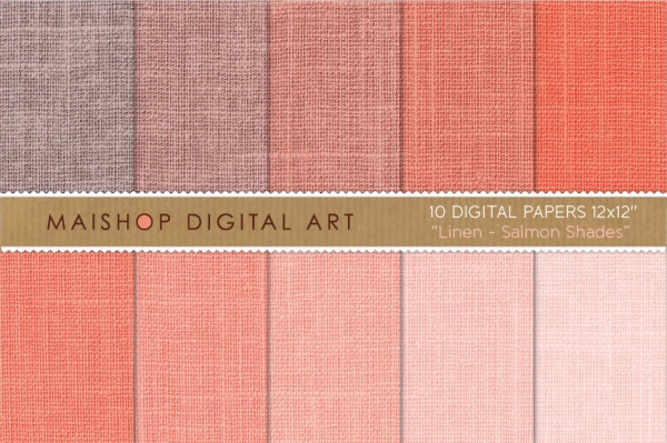 Download Digital Paper - Linen - Salmon Shades 