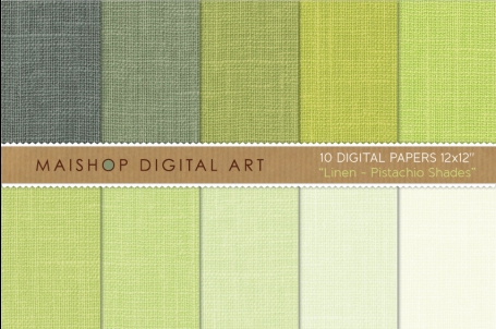 Digital Papers - Linen - Pistachio