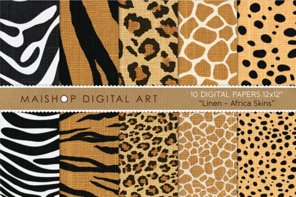Download Digital Papers - Linen - Africa Skins 