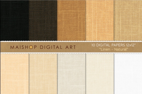 Digital Papers - Linen - Natural