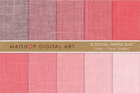 Digital Paper - Linen - Coral