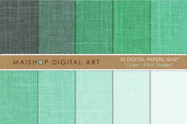 Download Digital Paper - Linen - Mint Shades 