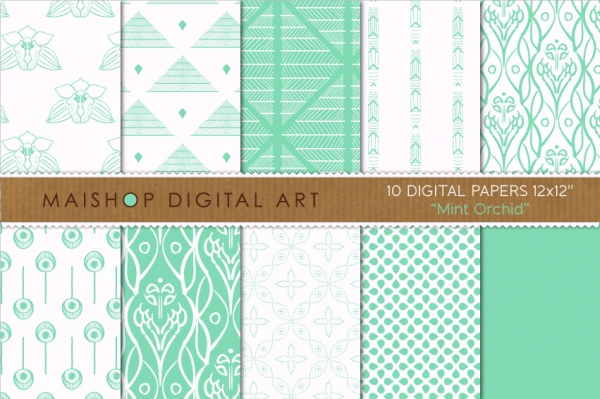 Download Digital Papers - Mint Orchid 