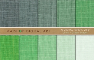 Digital Papers - Linen - Green