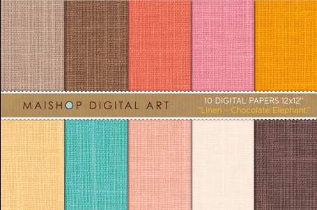 Digital Paper - Linen - Chocolate