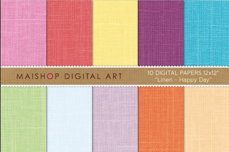 Digital Paper - Linen - Happy Day