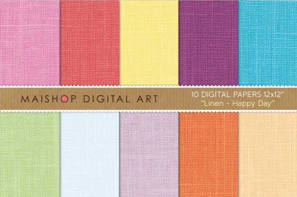 Download Digital Paper - Linen - Happy Day 