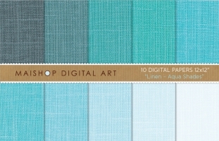 Digital paper - Linen - Aqua Shades