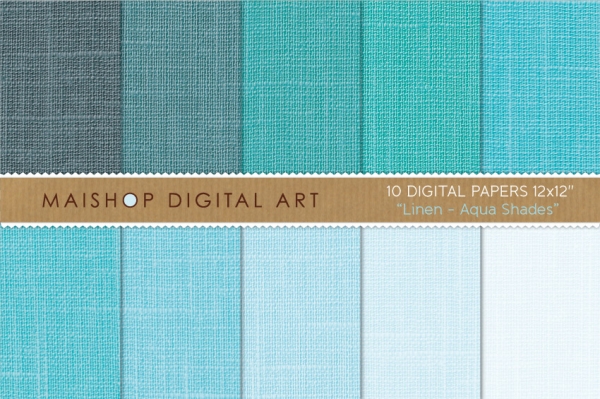 Download Digital paper - Linen - Aqua Shades 