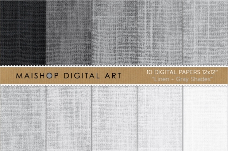 Digital Papers - Linen - Gray