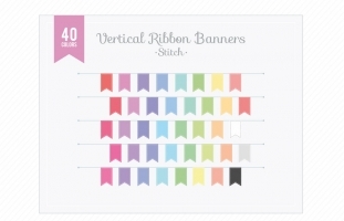 Vertical Ribbon Banners - Stitch