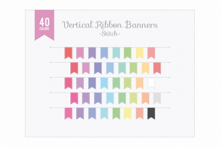 Vertical Ribbon Banners - Stitch