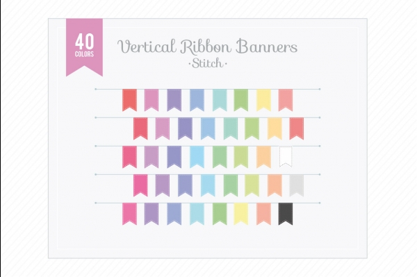 Download Vertical Ribbon Banners - Stitch 