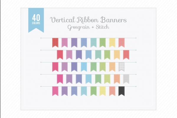 Download Vertical Ribbon Banners - Grosgrain and Stitch 