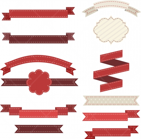 Red Ribbons Banners Clipart
