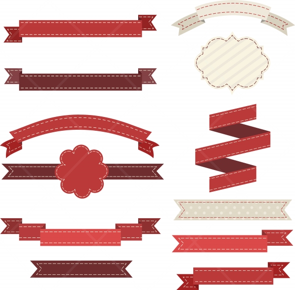 Download Red Ribbons Banners Clipart 