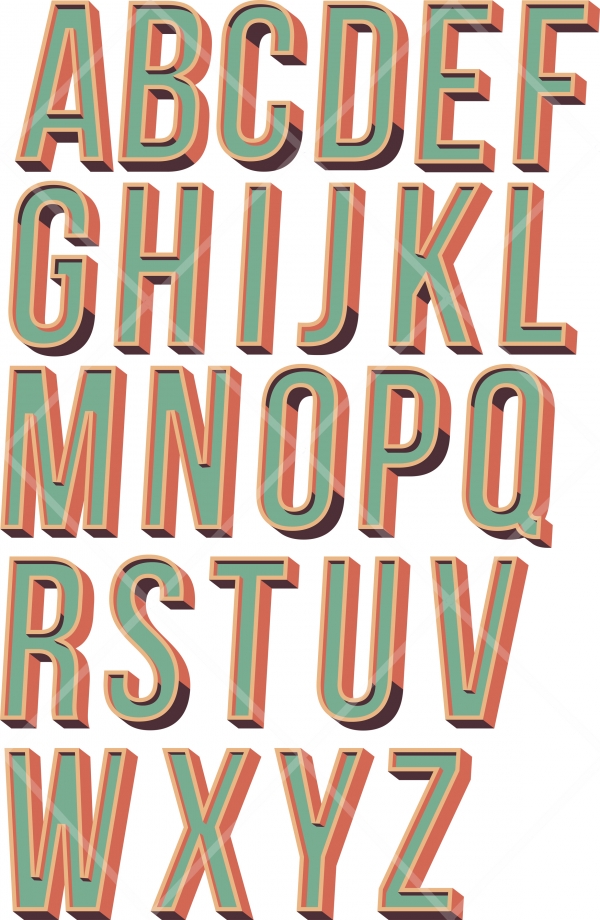 Download Retro Alpha Font Clipart 