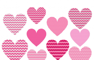 Chevron Valentine's Day Hearts
