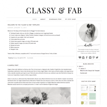 classy & fab blogger template
