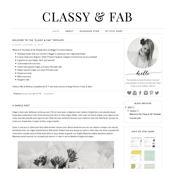 Download classy & fab blogger template 