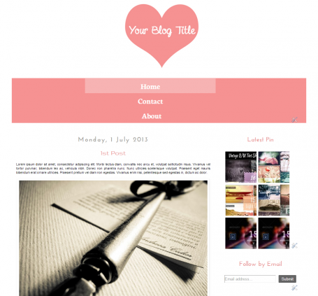 Lovely Heart - Premade Blogger