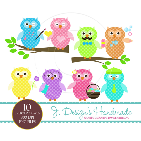 Download Everyday Owls Commercial Use Clipart  