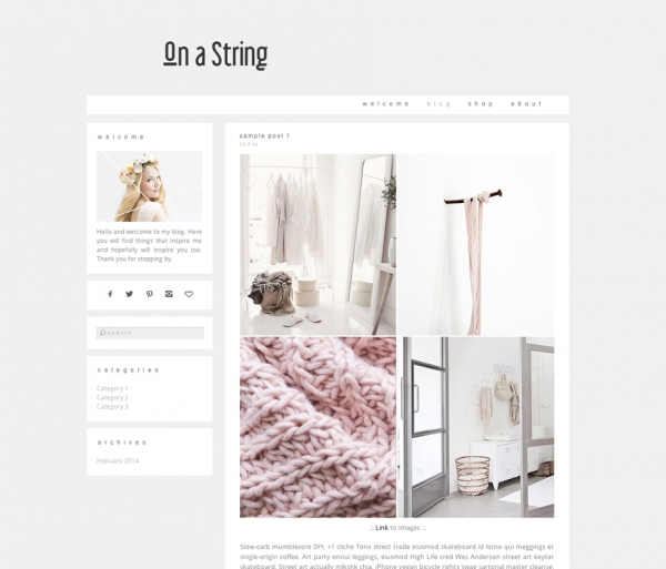 Download On a String - Wordpress Theme 