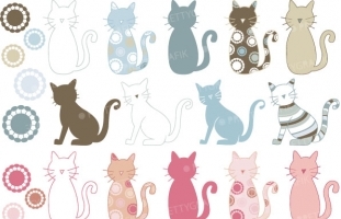 Cat clipart commercial use, vector