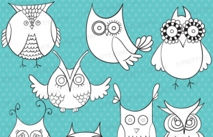 Owl Digital Stamp Commercial Use