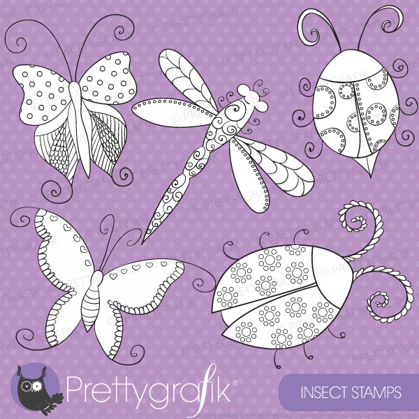 Download Insect Bugs Digital Stamp Commercial Use (Vector) 